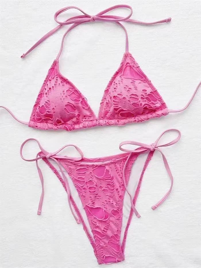 DistMurcia-Maillot de bain gothique grunge pour femmes, micro bikini Y2K, col licou, bretelles, à la
