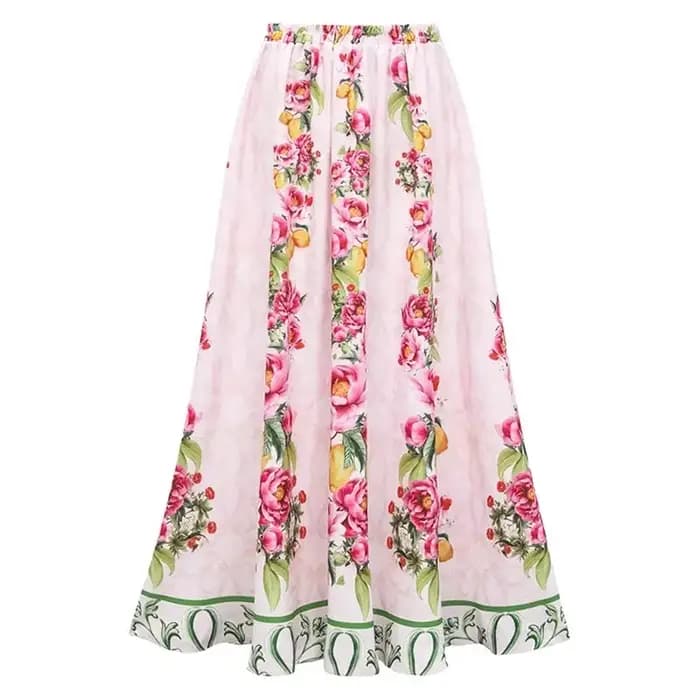 FLAXMAKER-Maillot de bain et jupe à volants, imprimé floral citron, une pièce, vente en gros