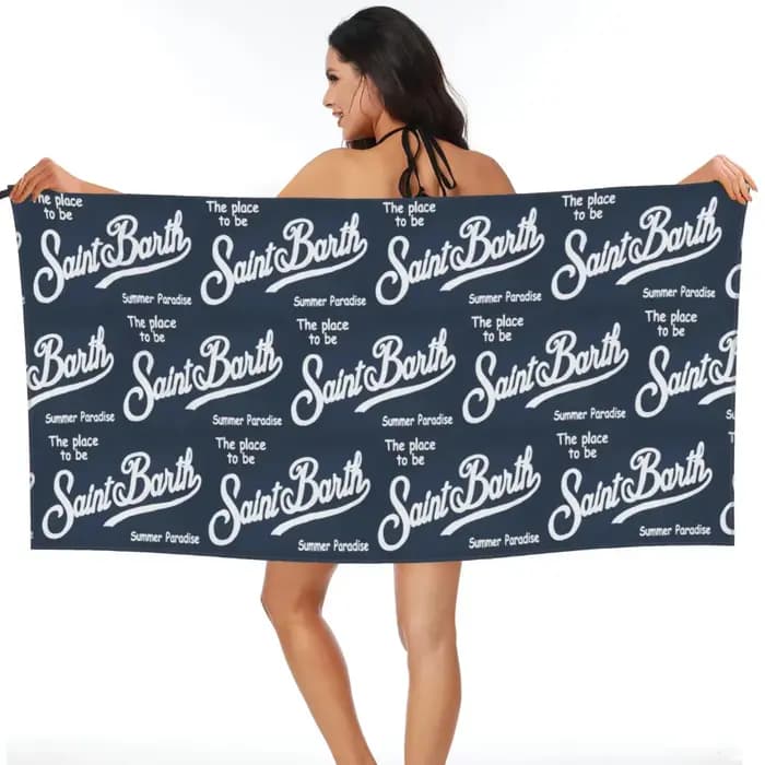 Serviette de plage Saint Barth Summer Paradise, douce, séchage rapide, absorbante, respirante, légèr