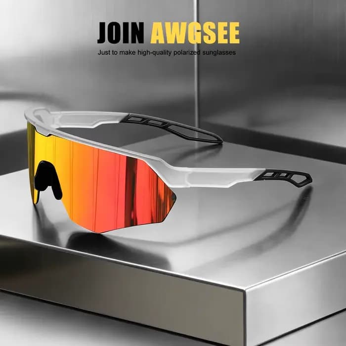 Lunettes de soleil de vélo polarisées à demi-monture – coupe-vent, légères, unisexes, adaptées au sk