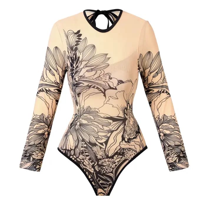Maille taille haute Sexy maillot de bain femmes été maillot de bain ensemble Bikini à manches longue