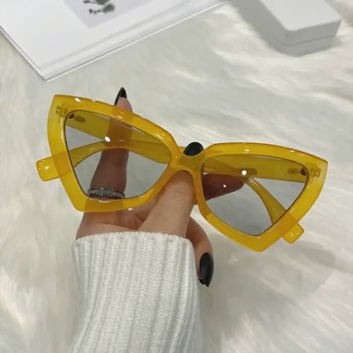 Lunettes de soleil triangle polygone pour femmes et hommes, lunettes vintage, lunettes rétro, lunett
