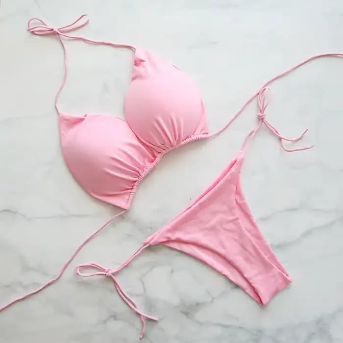 Maillot de bain d'été femmes Sexy Bikini ensemble push-up rembourré soutien-gorge string deux pièces