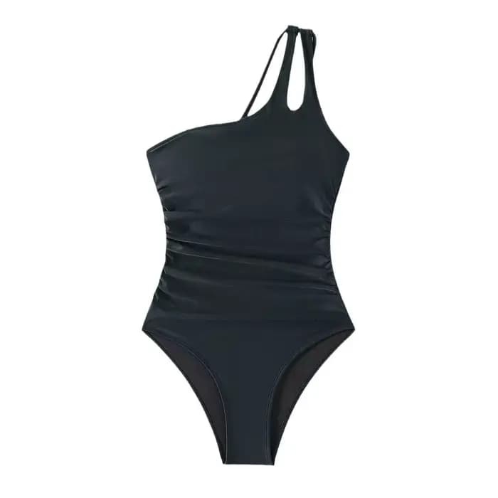 Nouveau Bikini une pièce maillot de bain femmes minceur plissé évider bandoulière corps façonnage in