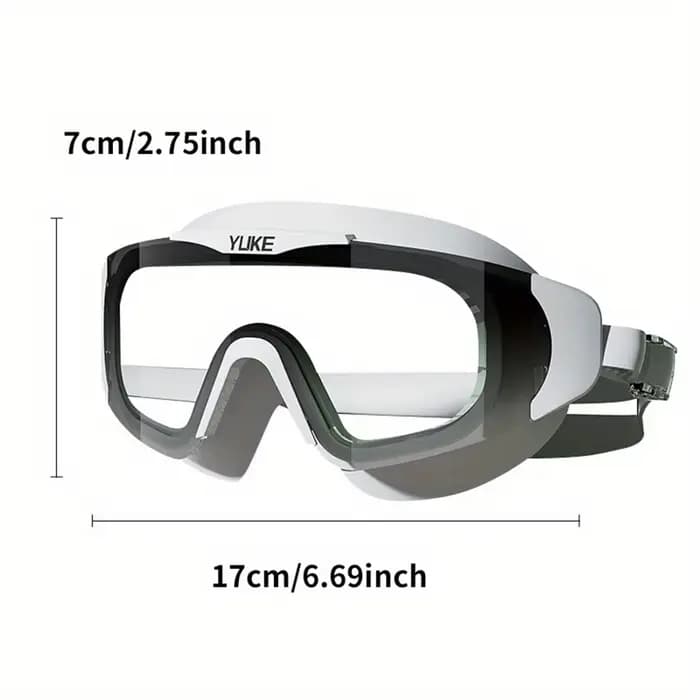 Lunettes de natation HD étanches et anti-buée, grand cadre galvanisé, design unisexe pour profession