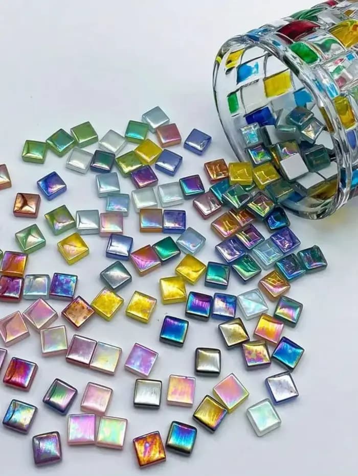 Carreaux de mosaïque en verre arc-en-ciel, 100 pièces, pour bricolage, artisanat et projets faits à 