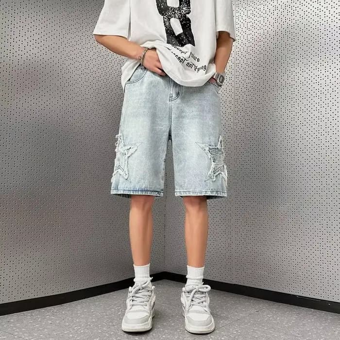 Short en jean pour hommes, lavage fin, rétro, jaune, pantalon de boue, américain, High Street, décon