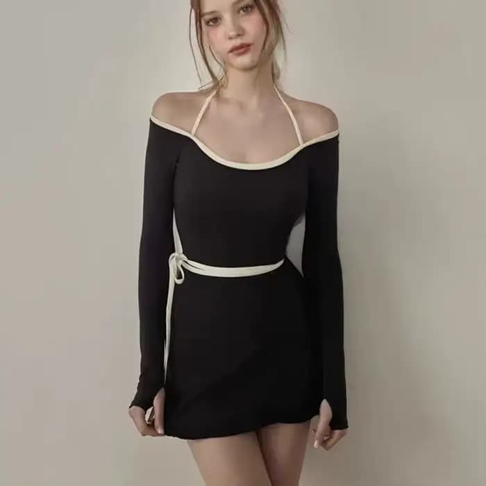 Maillot de bain une pièce amincissant à manches longues pour femme, style conservateur, élégant et t