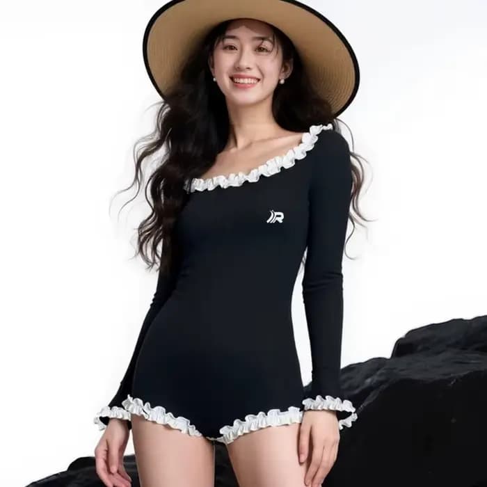Nouveau Maillot de Bain Une Pièce Noir 2026 pour Femme, Amincissant, Effet Ventre Plat, Design Éléga