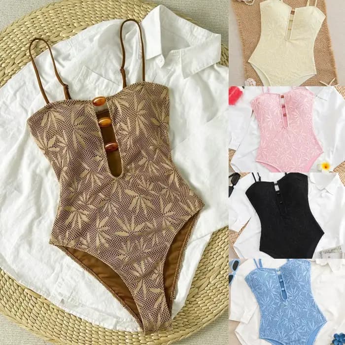Maillot de bain une pièce bohème été 2026 pour femme, monokini dos nu à bretelles, idéal pour les va