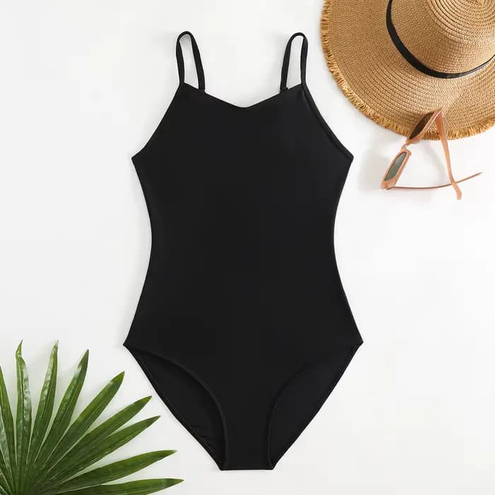 Maillot de bain une pièce noir pour filles de 11 à 14 ans, maillot de bain pour enfants et adolescen
