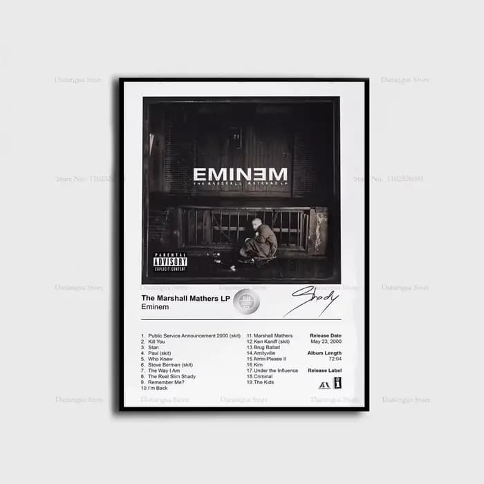 Eminem Marshall Mathers Be Murdered By Music Star Album couverture affiche imprime mur Art peinture 