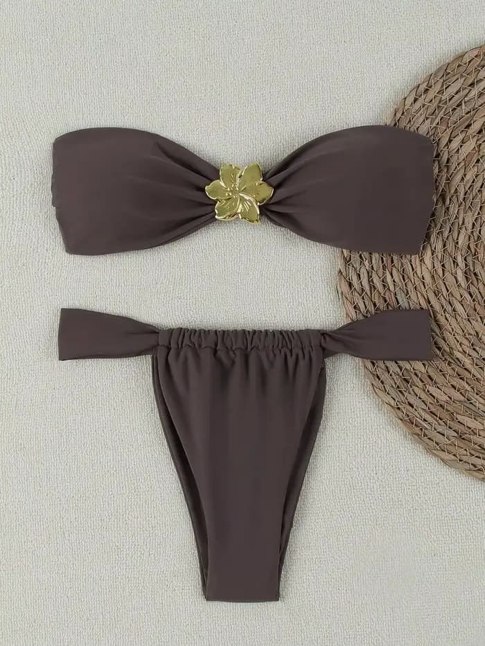 Ensemble bikini bandeau push-up sexy 2026 - Maillot de bain brésilien string pour femme