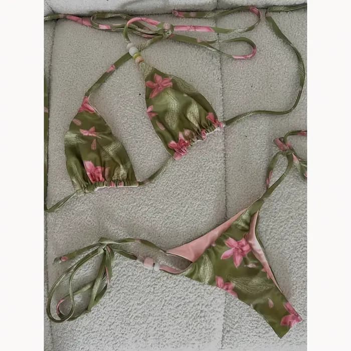 Micro Bikinis 2026 Sexy femmes maillot de bain maillots de bain femme Floral string Bikini ensemble 