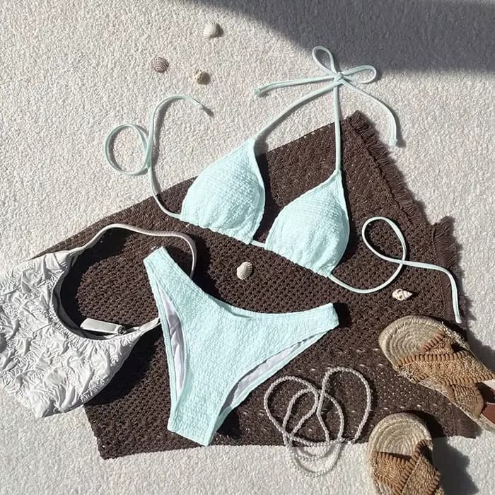 Nouvel ensemble bikini femme 2026 – Maillot de bain sexy bandeau triangle, haut et bas séparés, idéa