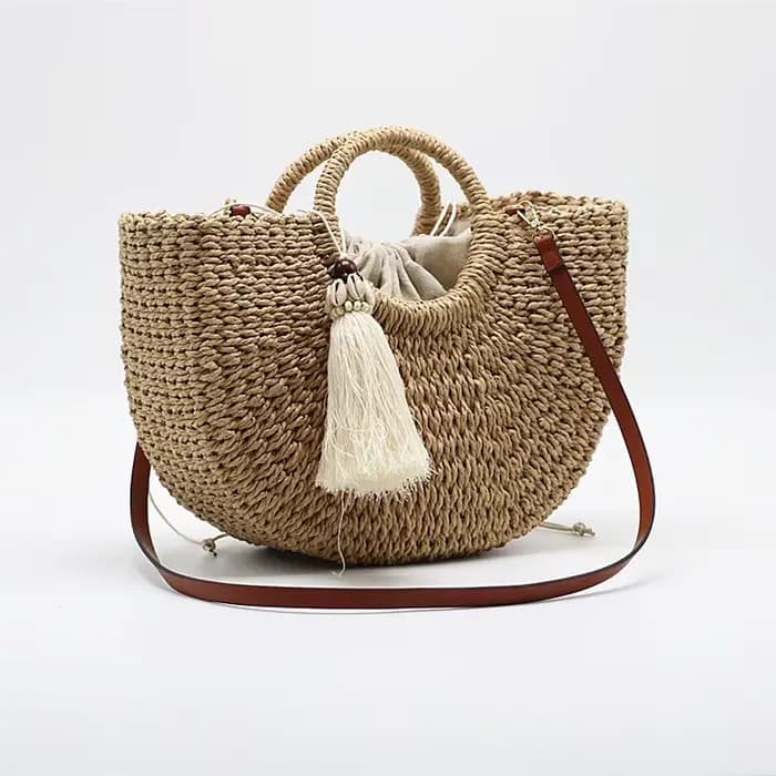 Sacs d'accessoires pour femmes, nouvelle mode printemps/été 2020, sac de Shopping tissé en papyrus é