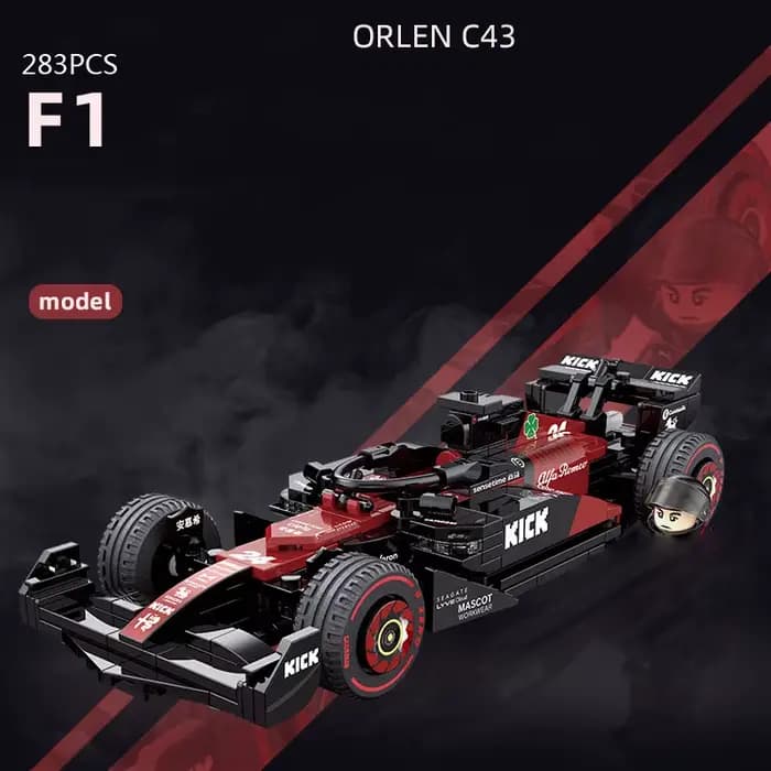 Bloc de construction de véhicule à l'échelle 1:24, Alfa C43 ORLEN F1, voiture de course de formule 1