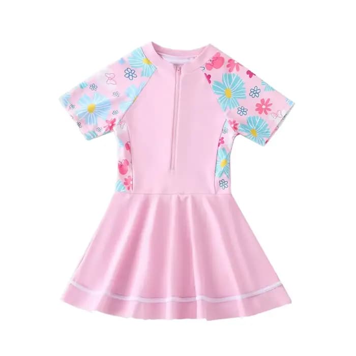 2025 nouvelles filles maillot de bain une pièce maillots de bain UPF50 + imprimer bébé à manches cou