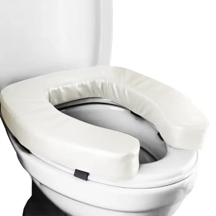 Rehausseur de siège de toilette antidérapant et imperméable, ergonomique et rembourré, pour personne