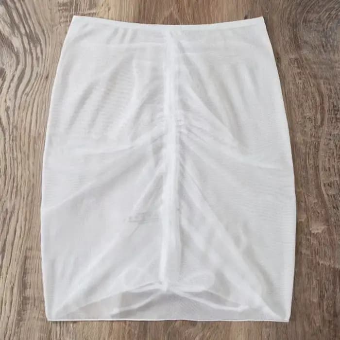 Nouveau Maillot de bain translucide jupe de plage maille cordon solide gaze jupe à volants surjupe b