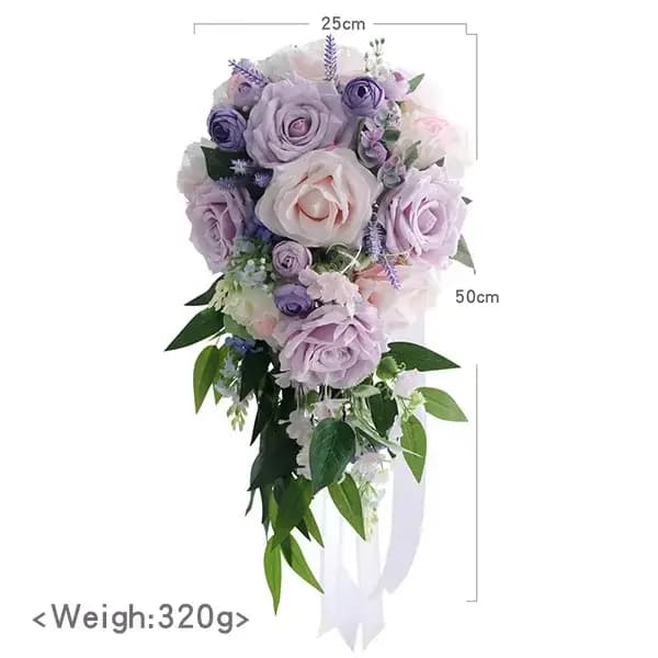 Gouttes d'eau artificielles pour la mariée, tenant des fleurs pour la cérémonie de mariage, accessoi
