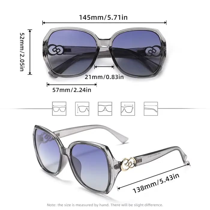Lunettes de soleil polarisées à grande monture pour femmes, verres de styliste de marque pour dames,