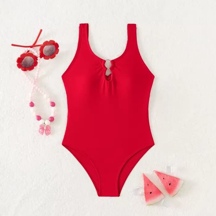 Maillot de bain une pièce rétro pour filles de 8 à 14 ans, tenue de natation pour enfants, vêtements
