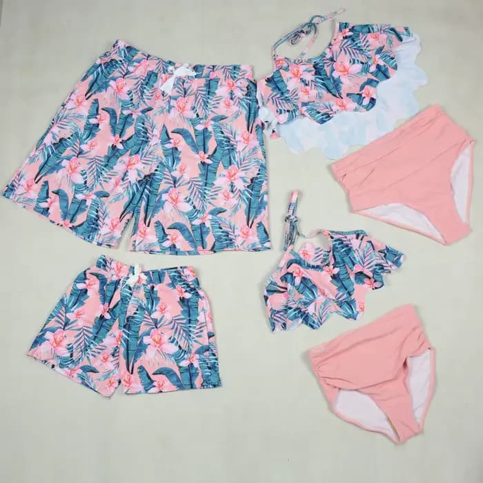 Famille correspondant maillot de bain tenues mère et fille maillots de bain séchage rapide piscine f