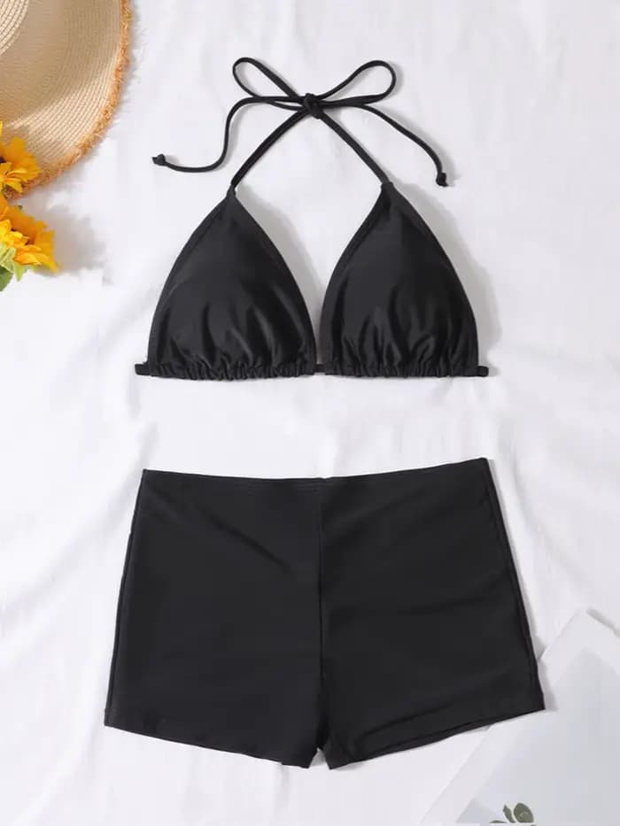 Maillot de bain bikini pour femme, style européen, bas de maillot taille haute, style séparé, tenue 