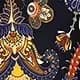 Maillot de bain une pièce noir/marron, vintage, style ethnique, motif fleur de noix, style basique.