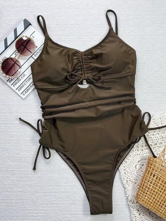 Maillot de bain une pièce pour femme, bikini sexy, couleur unie, monikini, string de proximité, vête