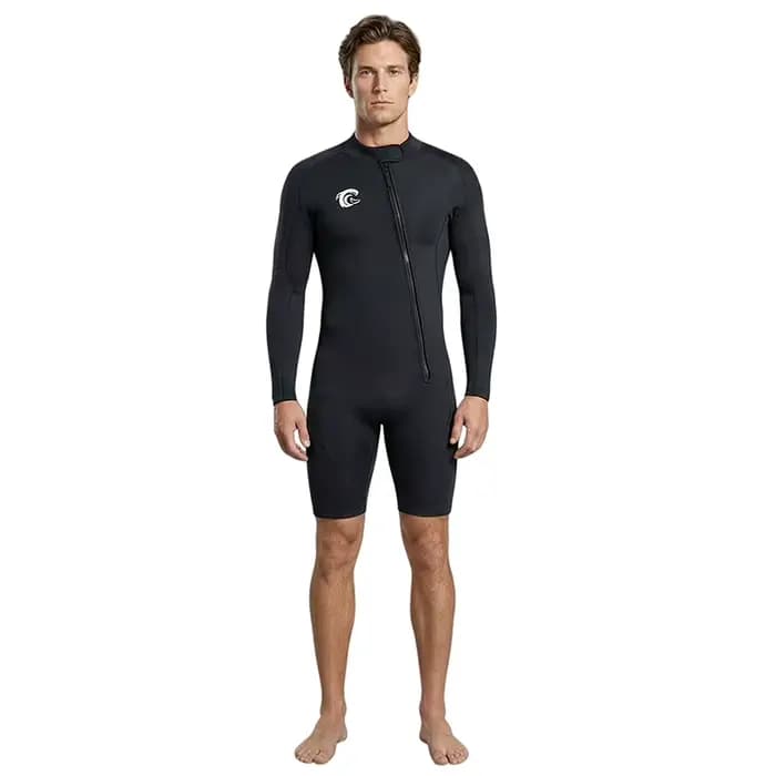 Combinaison de plongée courte pour homme de 2 mm, combinaison de plongée intégrale à fermeture éclai