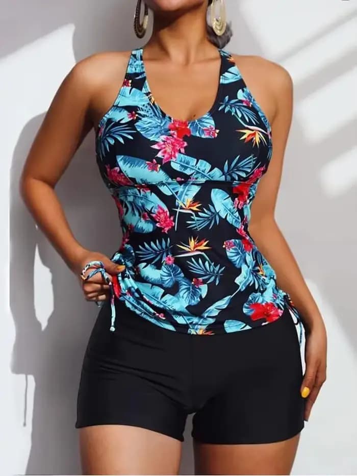 Maillot de bain deux pièces taille haute pour femme, soutien-gorge push-up, bikini, mode, fendu, imb