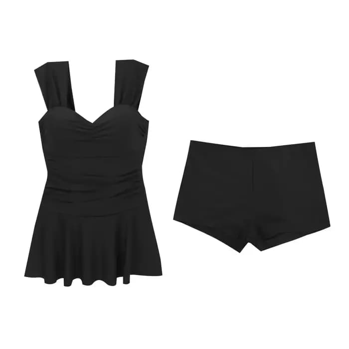 Maillot de bain une pièce rose pour femmes, Sexy, robe noire avec short, Monokini coréen, vêtements 