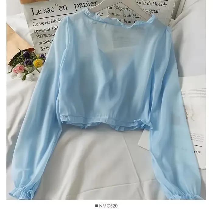 Manteau de Protection Solaire en Dentelle pour Femme, Cardigan à Volants avec Nministériels d, Chemi