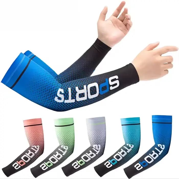 Manches de Protection solaire en soie glacée pour hommes et femmes, Protection solaire UV, bras anti