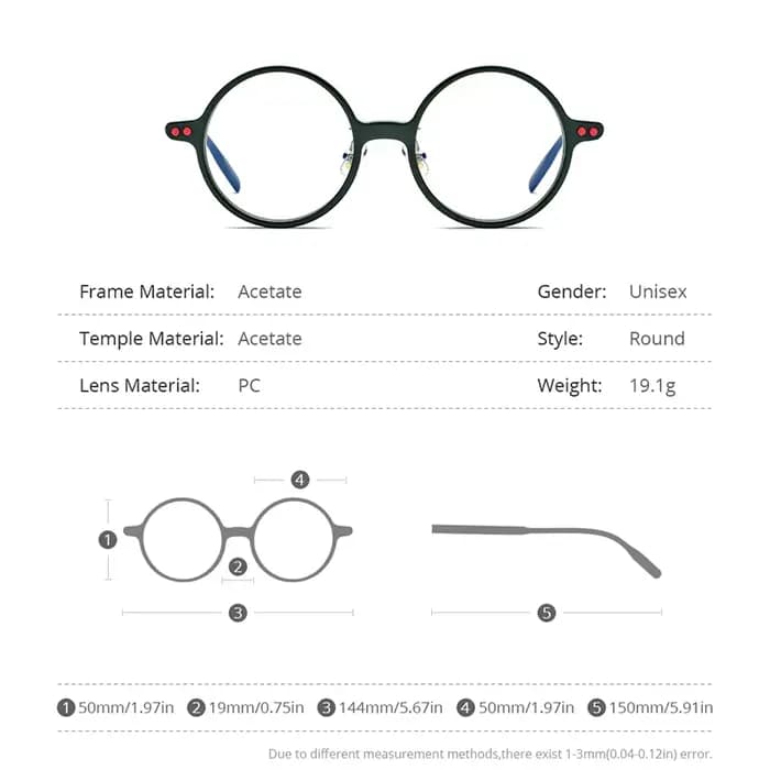 HEPIDEM acétate lunettes cadre hommes marque concepteur rond femmes Nerd lunettes japonais à la main