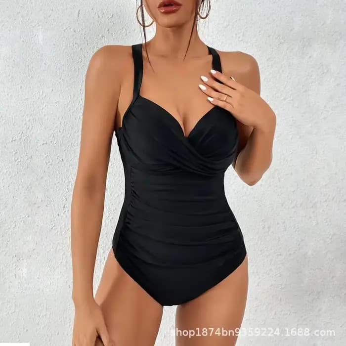 Maillots de bain une pièce rouges maillots de bain pour femmes fermés avec Push Up vêtements de nata