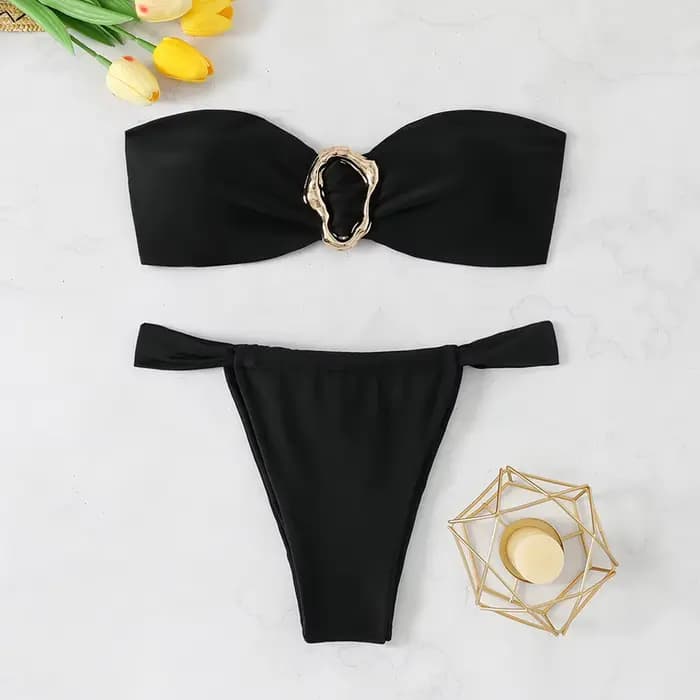 Bikini bandeau pour femme, maillot de bain deux pièces sexy 2026, ensemble string push-up, tenue de 
