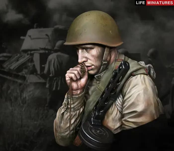 Jeune fantassin de l'armée rouge WW2, juillet 1943, bataille de Koursk