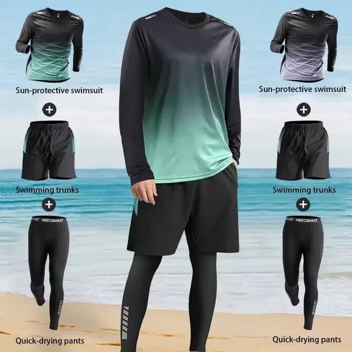2025 nouveau maillot de bain, maillot de bain pour hommes à manches longues et pantalons longs de pr