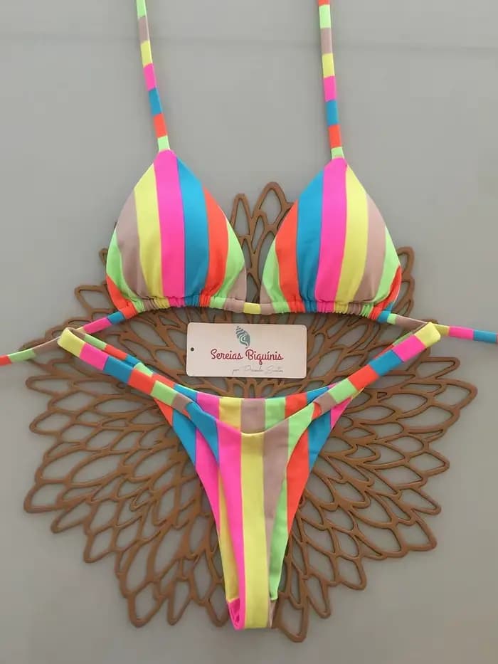 2026 nouveau Sexy rétro imprime Bikini brésilien femmes maillots de bain à lacets maillots de bain M