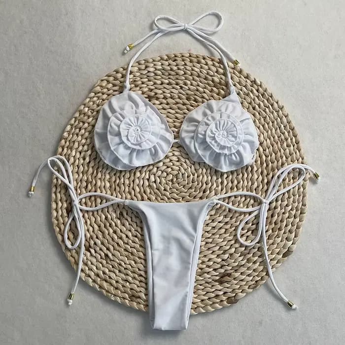 DEBAIOR 2025 Sexy Bikini ensemble femmes Floral maillots de bain unis licou cou maillot de bain femm