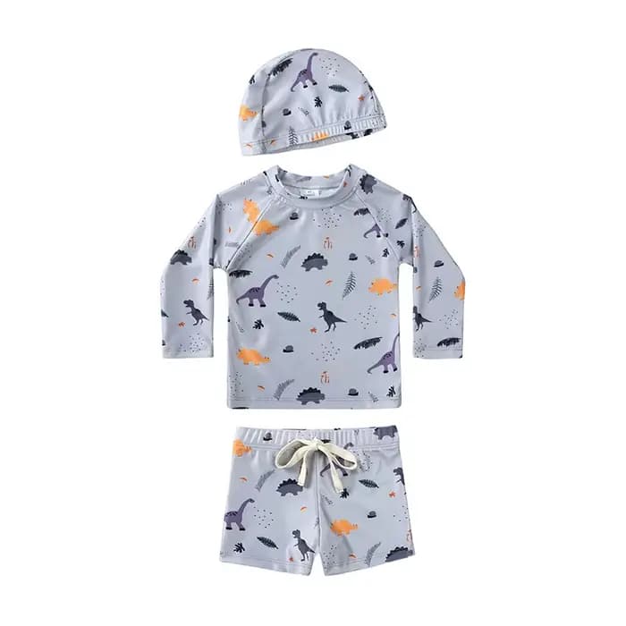 Nouveau Maillot de Bain Enfant 2026 Imprimé Manches Longues Garçon Fille Maillot de Bain Deux Pièces