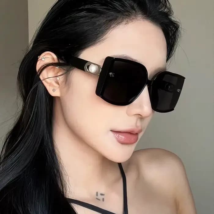 Lunettes De soleil polarisées carrées UV400 pour femmes, Protection solaire élégante avec perles, su