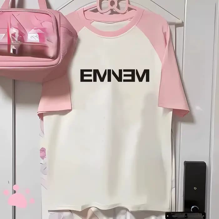 Eminem-T-shirt ras du cou pour femme, vêtement de styliste, anime, manga, années 2000