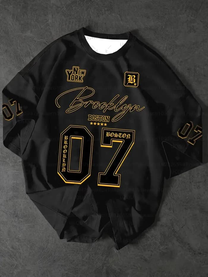 Maillot de football sportif Brooklyn 07 été 2026 à manches courtes, t-shirt imprimé 3D, idéal pour l