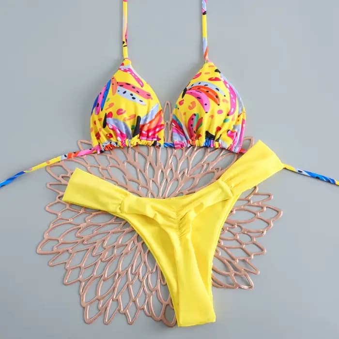 Nouveau Maillot de Bain Femme 2026 – Ensemble Bikini Brésilien Sexy avec String – Tenue de Plage