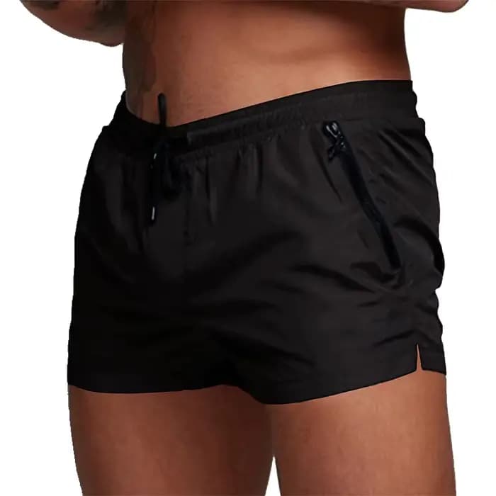 Maillot de bain pour hommes avec poches zippées, doublure en maille, short de plage d'été, séchage r
