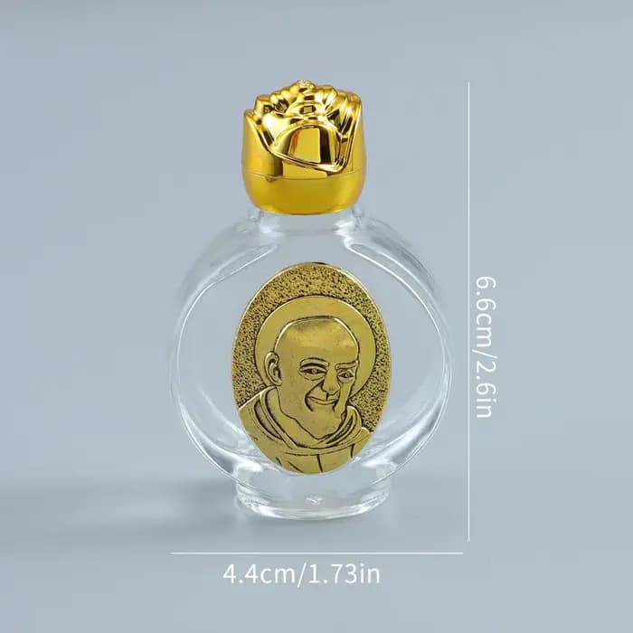 Bouteille d'eau bénite portable en verre de 60 ml pour baptême, cérémonie religieuse, fournitures d'